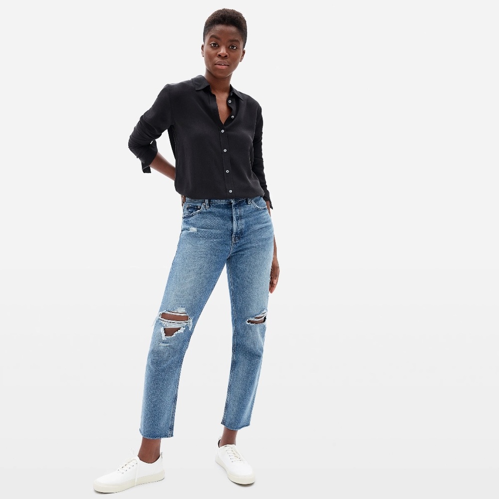 Everlane silk blouse,  black, size 6